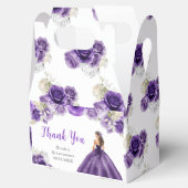 Prinses in een Paarse jurk Quinceanera Bedankt Bedankdoosjes (Geopend)