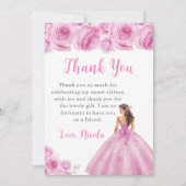 Prinses in een roze jurk Sweet Sixteen Bedankt (Voorkant)