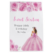 Prinses in een roze jurk Sweet Sixteen Birthday Medium Cadeauzakje (Voorkant)