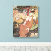 Prinses in een tuin, Safavid Dynasty Canvas Afdruk (Insitu (Houten vloer))