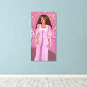 Prinses in het roze bos | sprookje | grillig canvas afdruk (Insitu (Houten vloer))