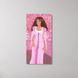 Prinses in het roze bos | sprookje | grillig canvas afdruk