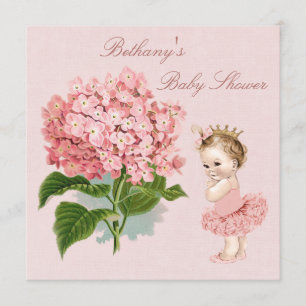 prinses in het Tutu Hydrangea Baby shower Kaart