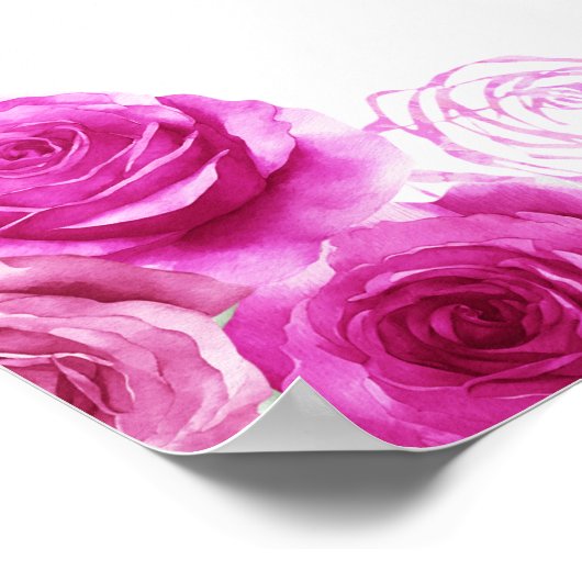 Prinses in Hot Pink Dress Quinceanera Welkom Poster (Hoek)