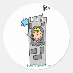 Prinses in Kasteeltoren Ronde Sticker