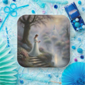 Prinses in kasteeltuin papieren bordje (Feest)