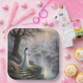 Prinses in kasteeltuin papieren bordje (Feest)