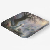 Prinses in kasteeltuin papieren bordje (Gebogen)