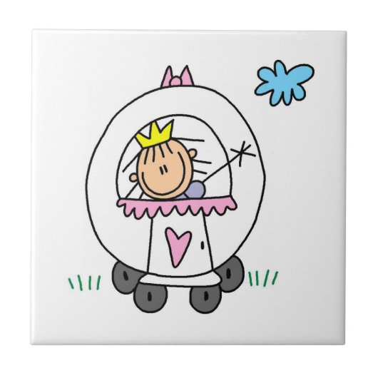 Prinses in Koets Tegeltje (Voorkant)