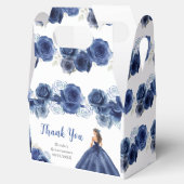 Prinses in Navy Blue Dress Quinceanera Dank u Bedankdoosjes (Geopend)