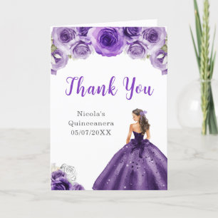 Prinses in Paarse jurk Quinceanera Bedankt