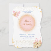 Prinses in Prink Uitnodiging voor verjaardag (Voorkant)