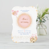 Prinses in Prink Uitnodiging voor verjaardag (Staand voorkant)