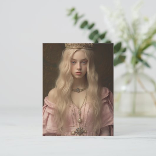 Prinses in Roze Briefkaart (Staand voorkant)