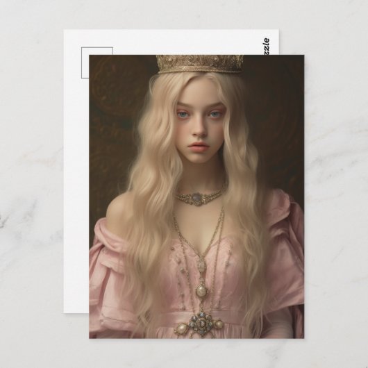 Prinses in Roze Briefkaart (Voorkant / Achterkant)