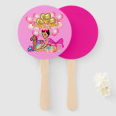 Prinses in Roze Handwaaier (Voorkant en achterkant)