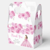 Prinses in roze jurk Sweet Sixteen Dank u Bedankdoosjes (Geopend)