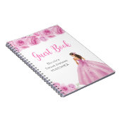 Prinses in roze jurk Sweet Sixteen Guest Book Notitieboek (Rechterzijde)