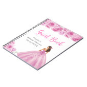 Prinses in roze jurk Sweet Sixteen Guest Book Notitieboek (Linkerzijde)
