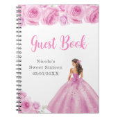 Prinses in roze jurk Sweet Sixteen Guest Book Notitieboek (Voorkant)