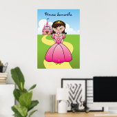 Prinses in roze Kinder kamer Decor Poster (Thuiskantoor)