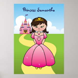 Prinses in roze Kinder kamer Decor Poster