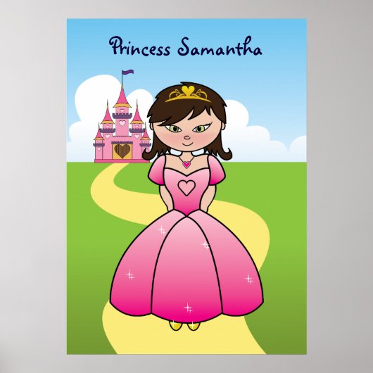 Prinses in roze Kinder kamer Decor Poster (Voorkant)