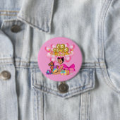 Prinses in Roze Ronde Button 7,6 Cm (In situ)