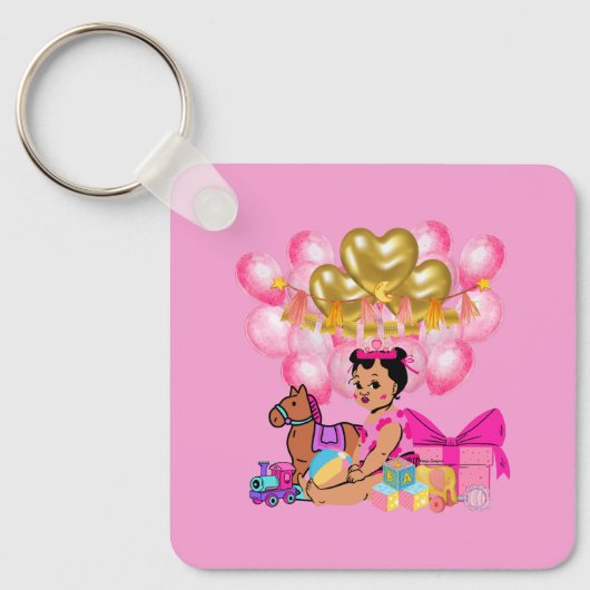 Prinses in Roze Sleutelhanger (Voorkant)