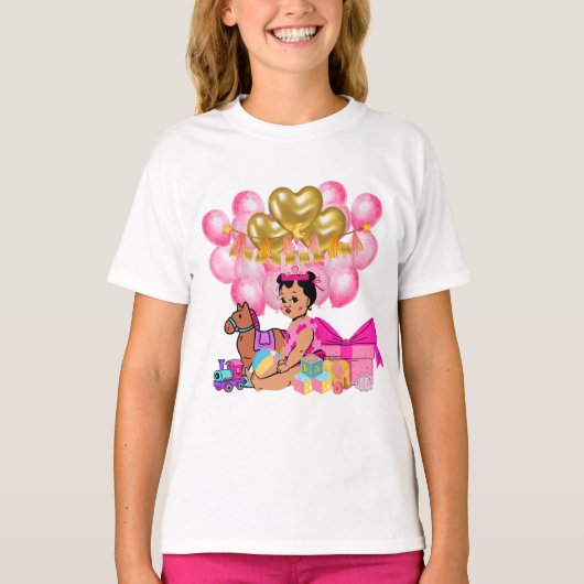Prinses in Roze T-shirt (Voorkant)