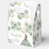 Prinses in Sage Green Dress Quinceanera Bedankt Bedankdoosjes (Geopend)