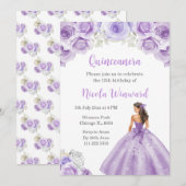 Prinses in stoffige Paarse jurk Quinceanera Kaart (Voorkant / Achterkant)