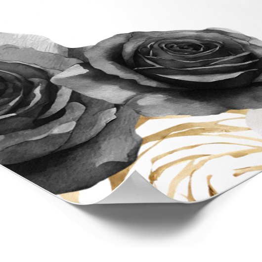 Prinses in zwarte jurk Sweet Sixteen Welkom Poster (Hoek)