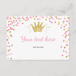 Prinses Insert kaart Meisje Roze Goud Douche