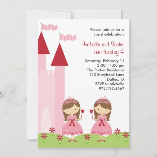  Prinses Invitation Kaart (Voorkant)