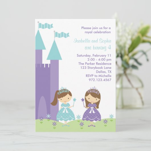  Prinses Invitation Kaart (Staand voorkant)