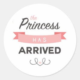 Prinses is aangekomen Baby shower Stickers