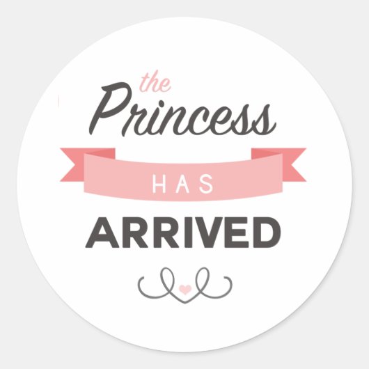 Prinses is aangekomen Baby shower Stickers (Voorkant)