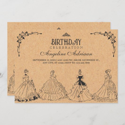  prinses jarig kaart (Voorkant / Achterkant)