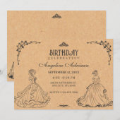  prinses jarig kaart (Voorkant / Achterkant)