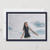 Prinses Jurk en witte rozen Royal Blue Foto Save The Date (Achterkant)