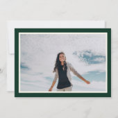 Prinses Jurk en witte rozen Smaragd Groene Foto Save The Date (Achterkant)