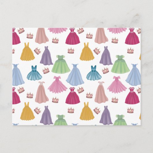 Prinses Jurken Sprookjesachtig Meisje Patroon Briefkaart (Voorkant)