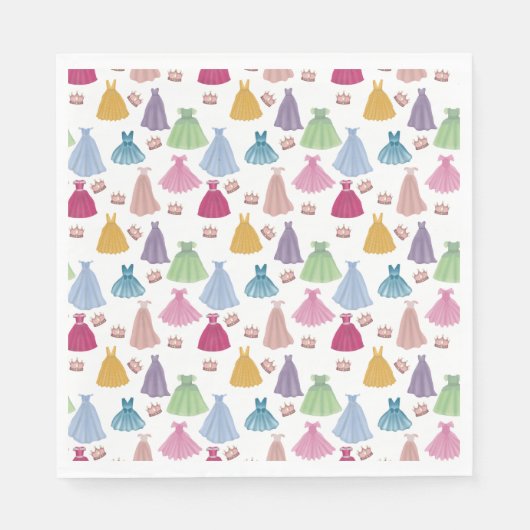 Prinses Jurken Sprookjesachtig Meisje Patroon Servet (Voorkant)