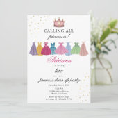 Prinses Jurken Sprookjesjurk Up Meisje Verjaardag Kaart (Staand voorkant)