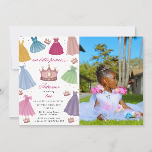 Prinses Jurken Sprookjesmeisje Foto Verjaardag Kaart (Voorkant)