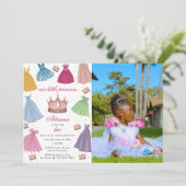 Prinses Jurken Sprookjesmeisje Foto Verjaardag Kaart (Staand voorkant)