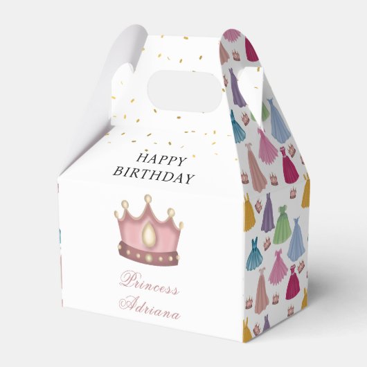 Prinses Jurken Sprookjesmeisje Verjaardag Bedankdoosjes (Voorkant Zijde)