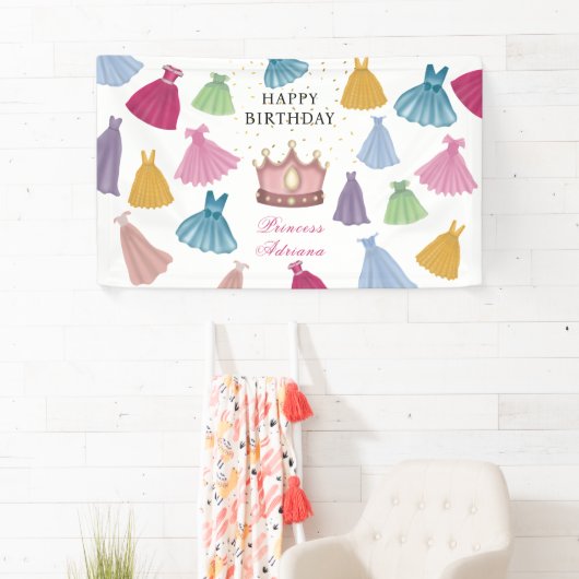 Prinses Jurken Sprookjesmeisje Verjaardag Spandoek (Insitu)