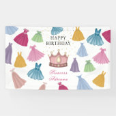 Prinses Jurken Sprookjesmeisje Verjaardag Spandoek (Horizontaal)